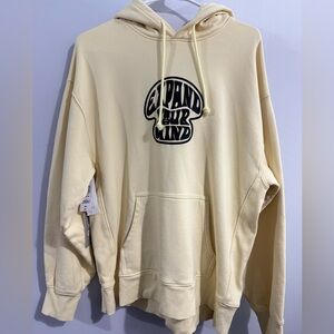TNA Women's Cream and Yellow Hoodie Womens Size M -NWT